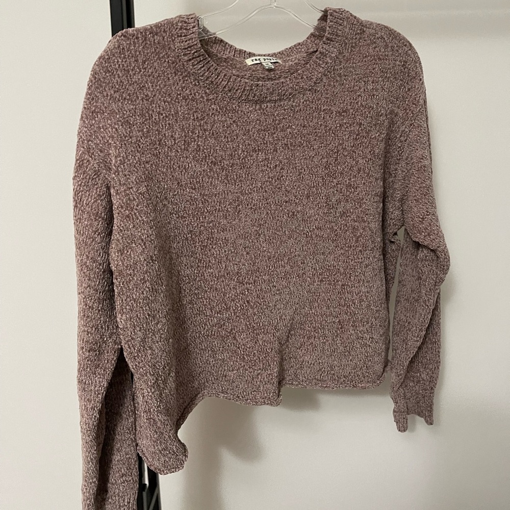 Rag Poets Cropped Chenille Sweater size M